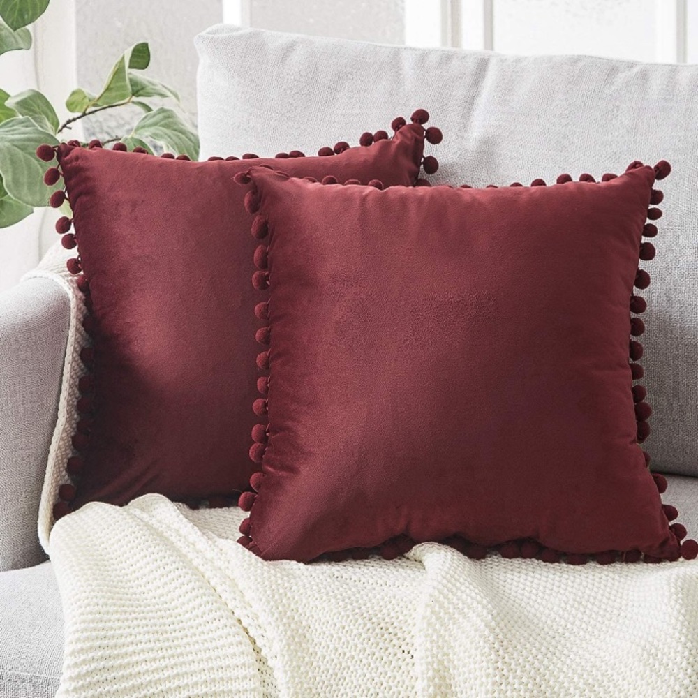 Chic Pompom Fringe Throw Pillow Decor Case/Cover